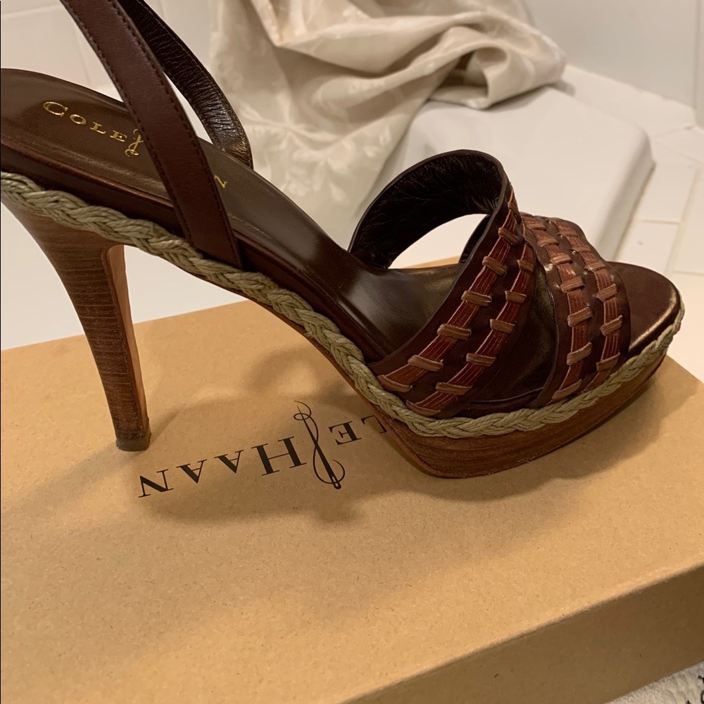 Ladies beautiful strappy stiletto heel by Cole Haan.